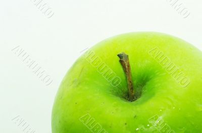 beautiful green apple on white background