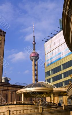 Shanghai architecture, pearl tower background