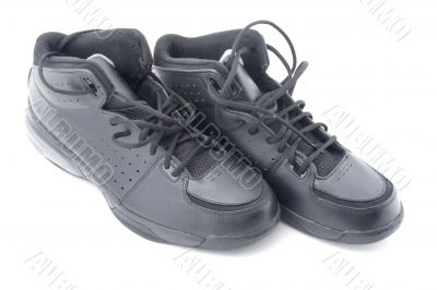Black sport shoes on white