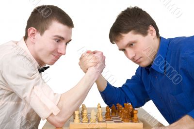 Wrestling mans and chess