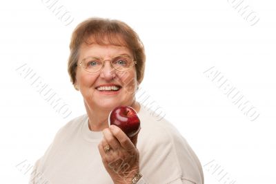 Attractive Senior Woman with Apple
