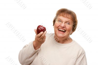 Attractive Senior Woman with Apple
