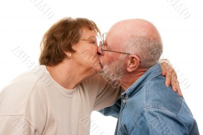 Affectionate Senior Couple Kissing