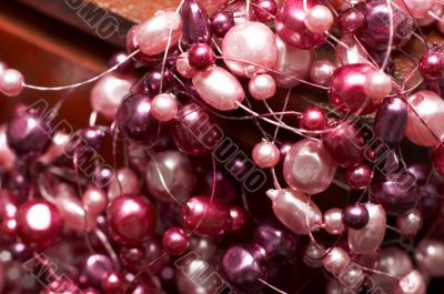 Beautiful fake pink pearl necklace