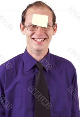 Young Businessman with post-it