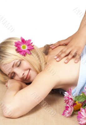 Portrait of beautiful blonde woman