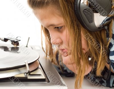 Child Watching Record Player