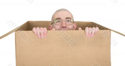 Man in carton