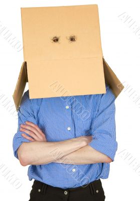 Man and cardboard
