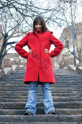 woman in red