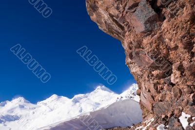 Mountains and red rocks