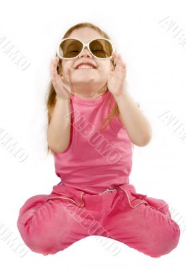 Small girl is posing and laugh Small girl is posing and laugh