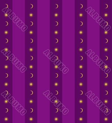 Violet background with sun and moon