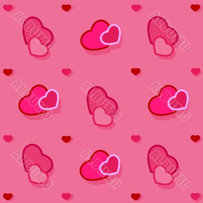 Pink background with hearts, wrapping