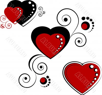 Hearts, design elements Hearts, design elements