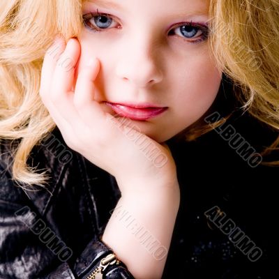 Depressive child with jacket Depressive child with jacket