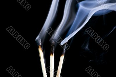 match with smoke close up