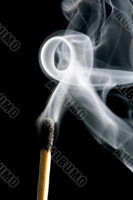 match with smoke on black match with smoke on black