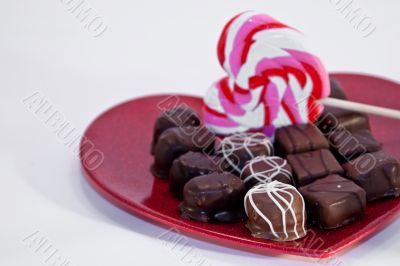 Valentine`s Day sweets plate