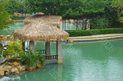 Pavilion with thatch roof