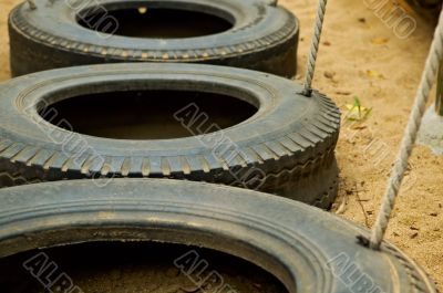 Line of tyres