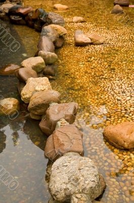 Stones at pond