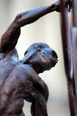 Pose of gymnast statue