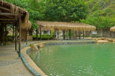 Pavilion with thatch roof