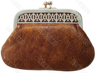 Brown antique leather purse