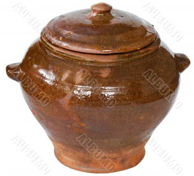 Brown ceramic pot