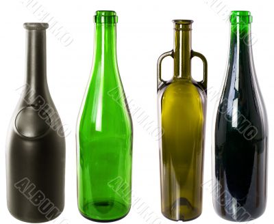 Wine bottles isolated on white