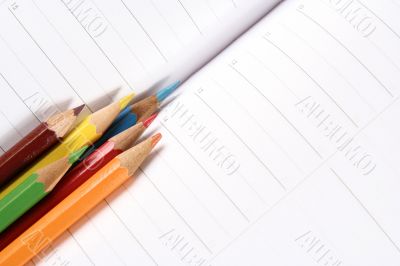 Color pencil and agenda