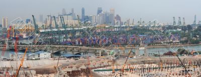 Harbour And Scyscraper Of Singapore