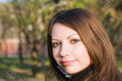 Portrait of the nice girl outdoor