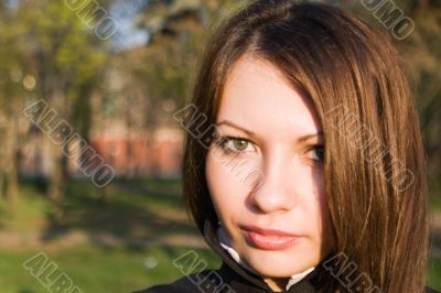 Portrait of the nice girl outdoor