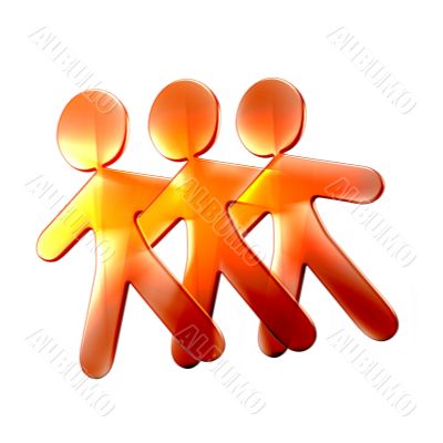 Happy hugging acrylic friends illustration V Happy hugging acrylic friends illustration V