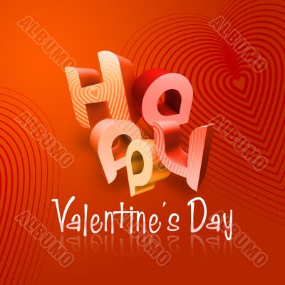 Happy Valentine`s Day Illustrated Types I