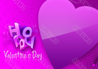 Violet Valentine`s Day Illustrated Heart Violet Valentine`s Day Illustrated Heart