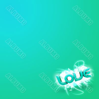 3D illustration of the word Love Green mini