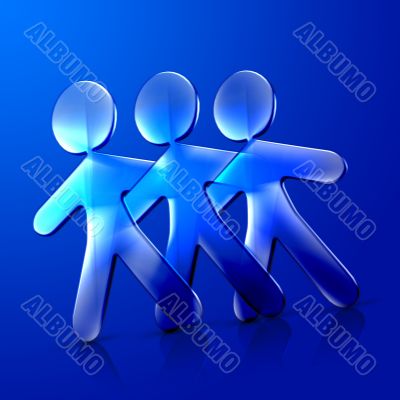 Happy hugging acrylic friends illustration II Happy hugging acrylic friends illustration II