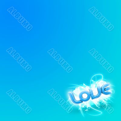 3D illustration of the word Love Blue mini