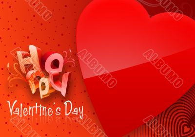 Red Valentine`s Day Illustrated Heart
