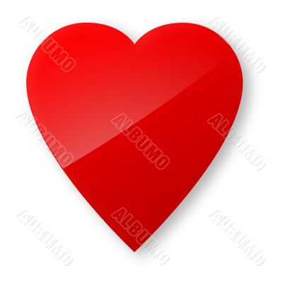 Red Acrylic Valentine`s Day Illustrated Heart I Red Acrylic Valentine`s Day Illustrated Heart I