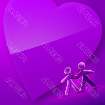 Valentines Day Illustrated Heart and Couple IV