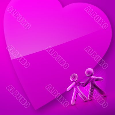 Valentines Day Illustrated Heart and Couple I