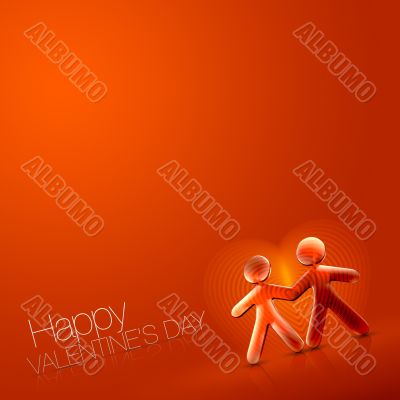 Happy Valentine`s Day Illustrated Couple IX