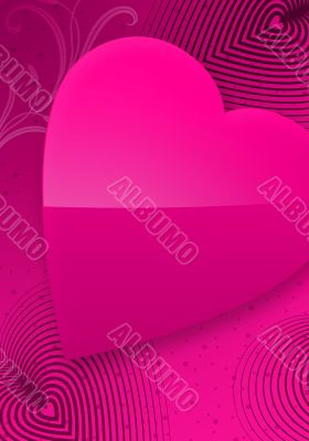 Pink Valentine`s Day Illustrated Heart II