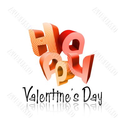 Happy Valentine`s Day Illustrated Types III