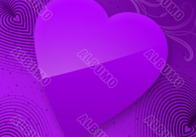 Violet Valentine`s Day Illustrated Heart