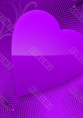 Violet Valentine`s Day Illustrated Heart II